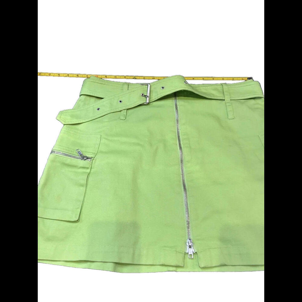 💃💚Cache Line Green Cotton Zip Up Belted Shirt Skirt Size 12. NWOT